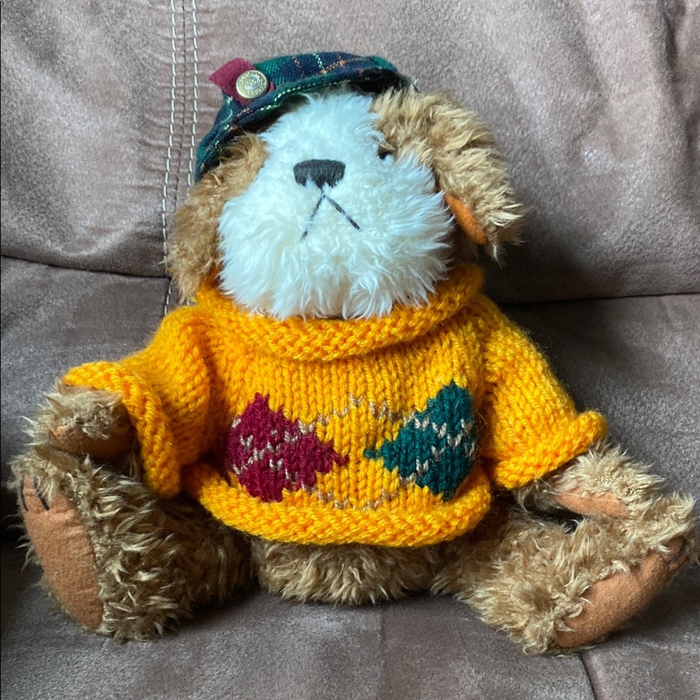 Cute Plush Dog with Yellow Sweater Pickford Bears Ltd